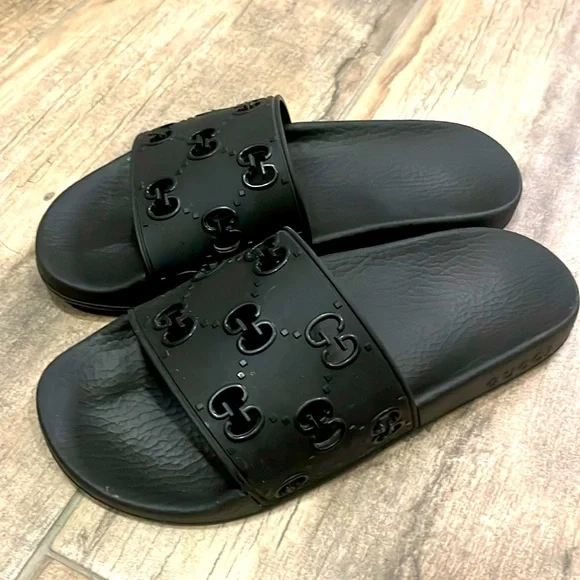 Gucci | Shoes | Gucci Gg Slides Black Size 38 No Box Just  display picture 2